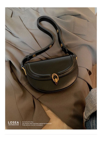 Черная сумка-седло ретро дизайн с застежкой No Brand (327880129)