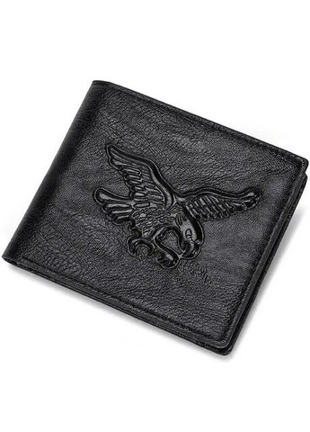 Мужской кошелек короткий черный с рельефом орла из кожзама PU, портмоне с отделением для карт и монет China (354827548)