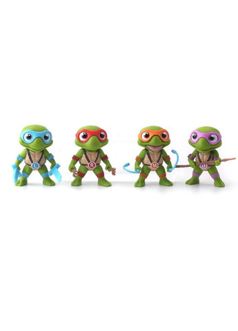 Черепашки ніндзя фігурки Леонардо Рафаель Мікеланджело Донателло набір фігурок Ninja Turtles 4шт 7,5см Shantou (280258015)