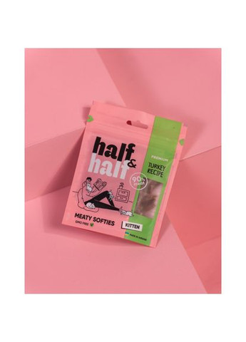 Лакомства для котят Half&Half в форме мясных кусочков с индейкой, 50 г (*) No Brand (322592292)