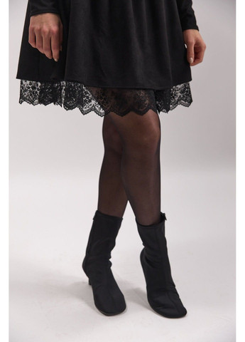 Чорна сукня замш міні з мереживом чорна Bessa