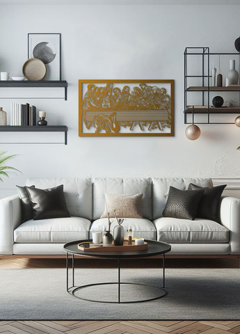 Дерев'яний декор в кімнату, Сучасна картина для інтер'єру "Тайна вечеря", оригінальний подарунок 70х43 см Woodyard (292013399)