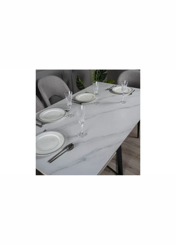 Стіл Містері обідній розкладний 1600/2400х900х750 мат чорні ноги Prestol (356683749)