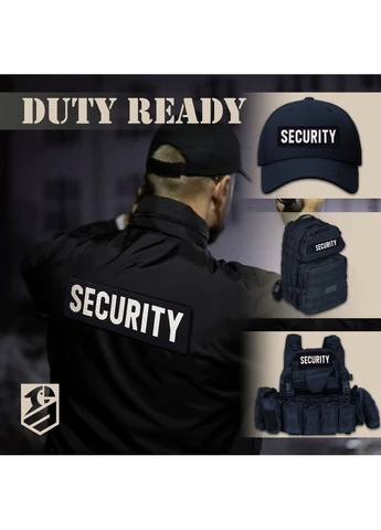 Набор шевронов 2 шт с липучкой SECURITY ОХРАНА 9х25 и 4,5х12,5 см, вышитый патч (800029791) TM IDEIA (395946411)
