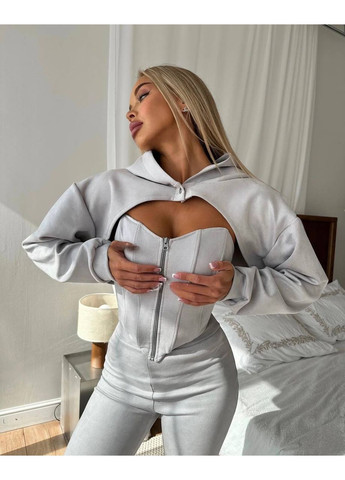 💎 Стильный костюм-тройка из замши – кофта, корсет и лосины Размерная сетка в описании Vione (367075223)