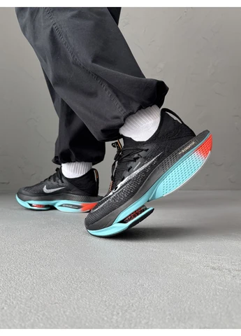 Черные демисезонные кроссовки мужские nike air zoom alphafly next% 2 black/blue найк аир зум черные No Brand