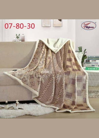 Плед покрывало велюровое овчина 230х200 Беж (П4К-Mpled004-03) No Brand (306633765)