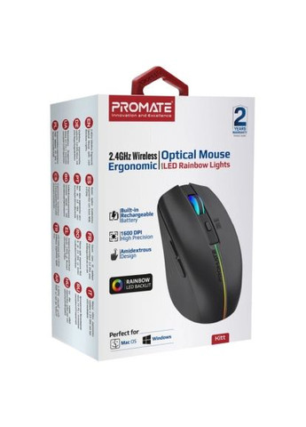 Мышка (kitt.black) Promate Kitt Wireless Black (366649832)