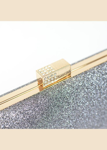 Серый женский маленький вечерний клатч бокс, мини сумочка с блестками на цепочке No Brand (311282286)