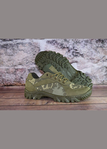 Кроссовки Мужские Демисезонные Тактические. 36-48р Олива+Пиксель. Натуральная гидрофобная кожа! MSDM-1042 No Brand (301138693)