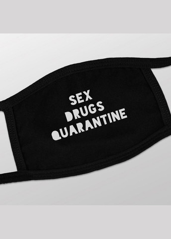 Маска захисна "Sex, Drugs, Quarantine", Чорний, Black, англійська BeriDari (268033721)