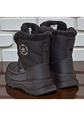 Черные зимние подростковые ботинки для девочки,зимние ботинки для девочки подростка,зимние хайтопы для девочки,дутики для подростка Biki со шнурками
