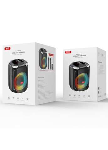 Портативна колонка F48 Dual Wheat 8inch Phantom RGB 40W з 2-ма мікрофонами (з дистанційним керуванням) (29,8*29,8*43,5 см) XO (369158158)