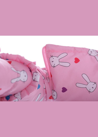 Рожевий демісезонний комбінезон для дівчинки на холлофайбері з принтом зайчиків малюк рожевий 86 см (41297) BABYKROHA