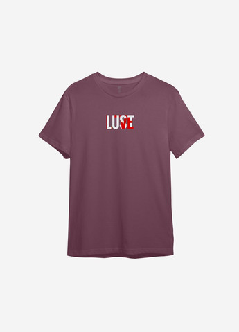 Бордова футболка з принтом "lust love" ТiШОТКА