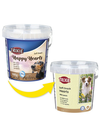Тренировочное лакомство для собак Hearts с ягненком ведро 500 г (4011905314976) Trixie (362702101)