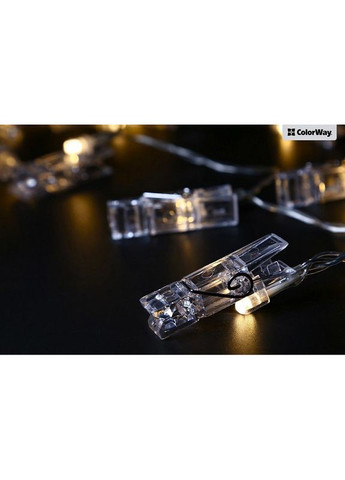 Светодиодная гирлянда с прищепками для фото 20LED 3 м Warm White (CW-LCP-20L30BU) Colorway (322445634)