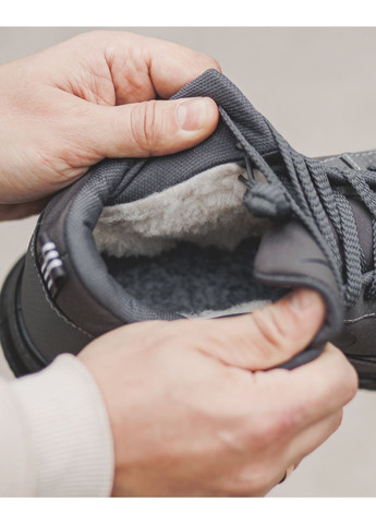 Серые зимние кроссовки nk wave grey sheepskin lining No Brand