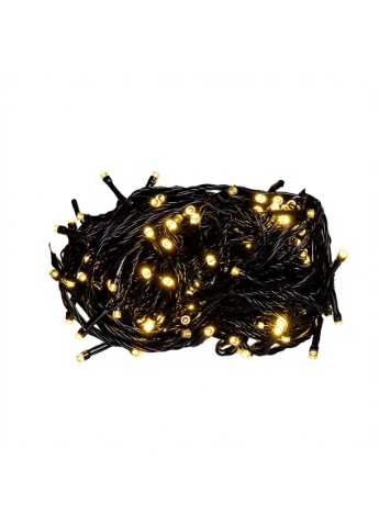 Новогодняя гирлянда комнатная нить 22 м 220 LED черный провод Желтый W220LED22MBY Garlando (370801187)