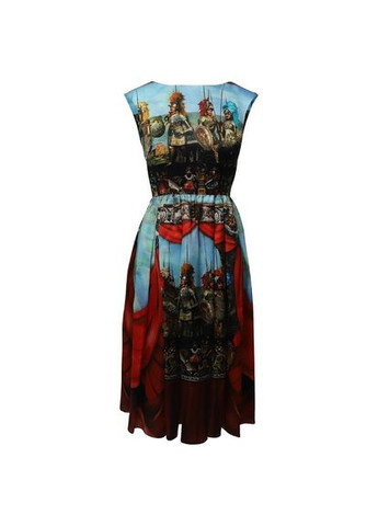 Комбинированное коктейльное платье с пышной юбкой No Brand персонажи