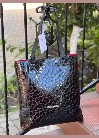 Сумка-шопер жіноча натуральна шкіра Туреччина з довгими ручками червона Karya (348357388)