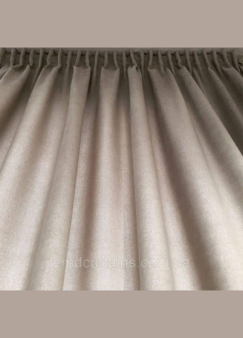 Комплект шторы на тесьме 2 шт 200х280 микровелюр Беж-капучино, тюль вуаль 400х280 Белый No Brand (337358098)