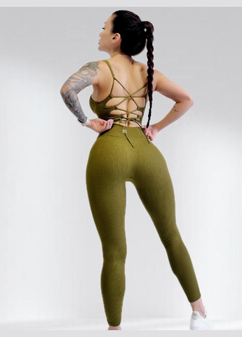 Костюм для фітнесу жіночий лосини пуш ап та топ LILAFIT (283324466)