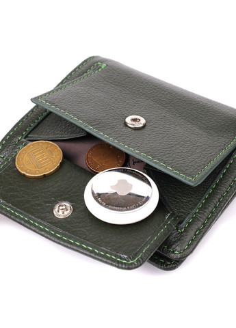 Вертикальний жіночий гаманець з натуральної шкіри 23070 Зелений st leather (330359605)
