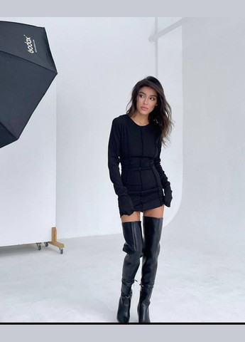 Чорна ділова, повсякденний, кежуал, джинсова, вечірня сукня жіноча No Brand однотонна