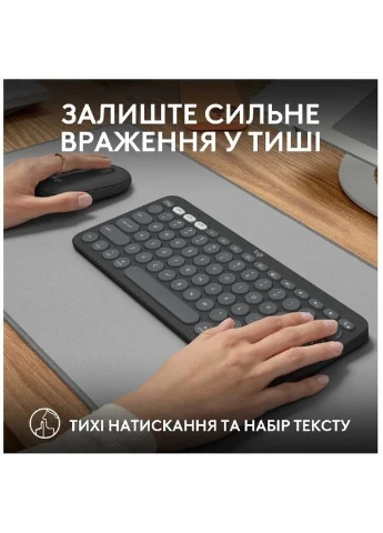 Комплект клавіатура + миша Logitech Pebble 2 for Mac бездротовий (L920-012244) No Brand (395661705)