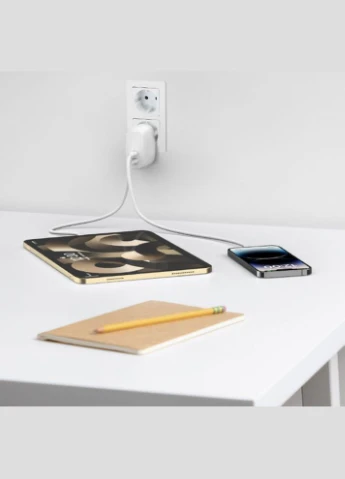 Зарядне пристрій мережевий 30Вт 2хUSB-С PD PPS, білий Belkin (316631523)