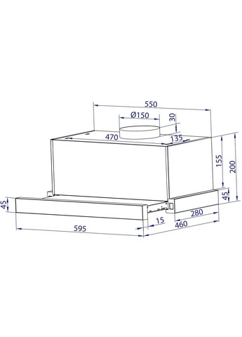 Витяжка HTL 6614 WH 1000 LED MINOLA (339081961)