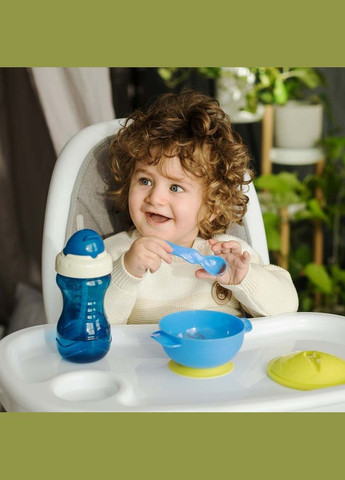 Мисочка с основой-присоской, крышкой и ложечкой, 6+ мес, желтый () Baboo 9-033 (335973757)