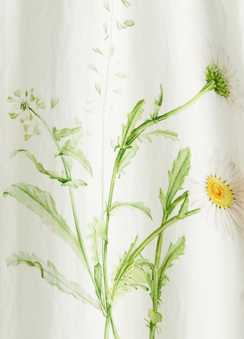 Белое кэжуал платье H&M с цветочным принтом