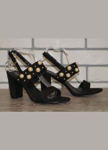 Босоніжки замшеві жіночі чорні Kamengsi (322261241)