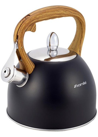 Чайник Whistling Kettle Black 2.5л з нержавіючої сталі зі свистком (чорний) Kamille (372175283)