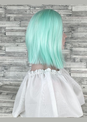 Перука бірюзова каре пряма з проділом без чубчика жіноча для жінок зі штучного волосся No Brand 1871 (316322735)