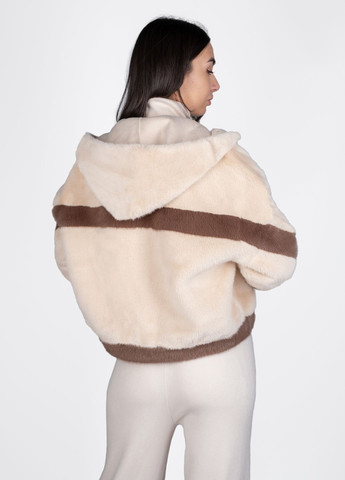 Бежевая зимняя шуба женская 345016 Power