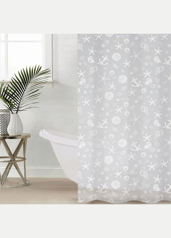 Шторка для ванной и душа 180x180 см водонепроницаемая, штора для душевой и ванной комнаты с крючками, прозрачная No Brand (337341962)