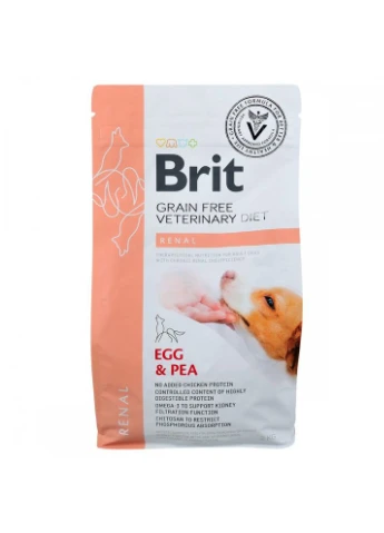 Корм сухий Grain Free VetDiet Dog Renal для собак з нирковою недостатностью з яйцем горохом та гречкою 2 кг Brit (362702504)