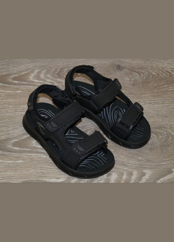 Черные повседневные, кэжуал сандалии детские на липучках черные LQD на липучке