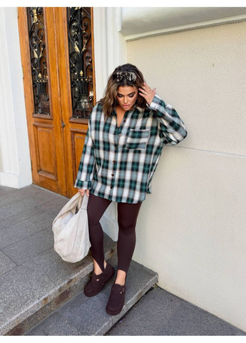 Зеленая повседневный рубашка в клетку KaraMix