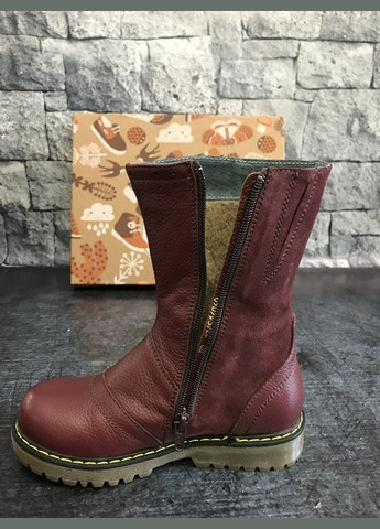 Шкіряні чоботи для дівчаток бордовий 11Shoes Чоботи (306442958)