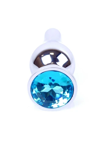 Анальна пробка HeavyFun Long Jewellery Silver Plug, діаметр 3 см, довжина 9,5 см, Blue B Series (402315759)