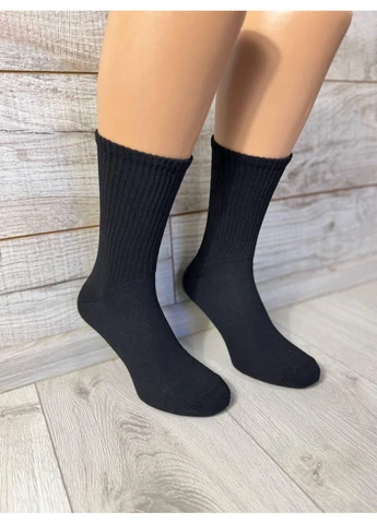 Чорні шкарпетки високі 43-45 30в чорні/висока резинка 12 пар SavSocks (385323004)