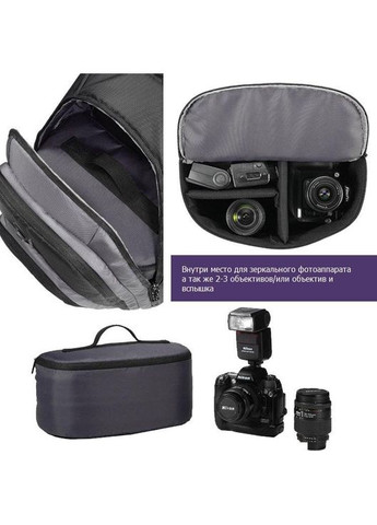 Рюкзак для ноутбука 15,6 з сумкою для фотокамери та дощовиком Sumdex (360894234)