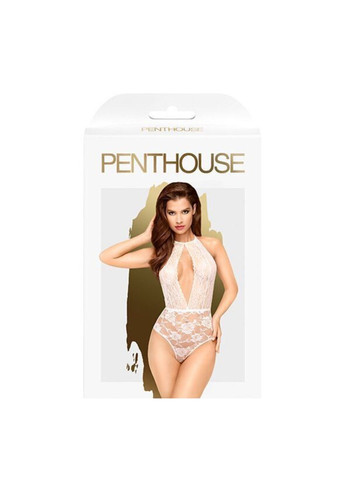 Боди с глубоким декольте и высокими трусиками - Toxic Powder White L/XL Penthouse (304534464)