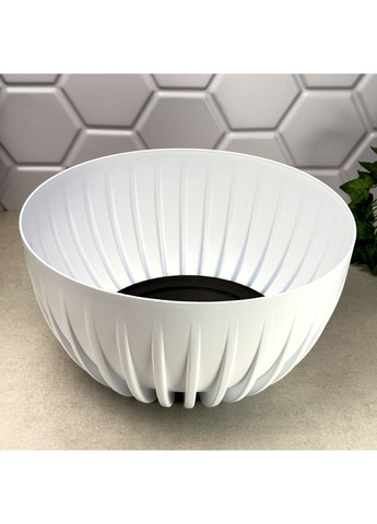 Горщик квітковий білий 30 см Миса Міра Lamela (365815014)