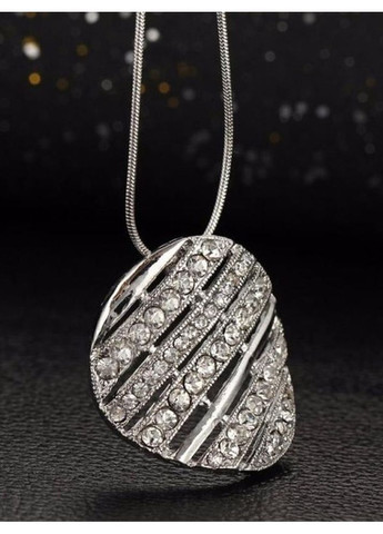 Набор подвески на цепи и серьги в стразах круги, 10-501 No Brand (366220208)