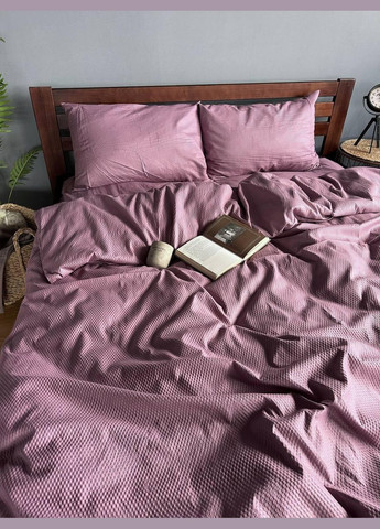 Комплект постельного белья однотонная полисатин в стиле жатки простыня на резинке евро 180x200х20/70х70 см Винное No Brand (327797549)